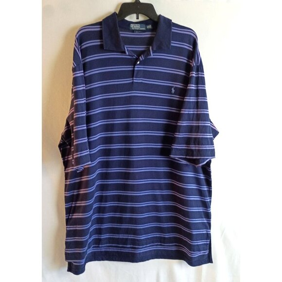 Polo Ralph Lauren Golf Fit Blue Stripe Polo Shirt Men’s XL Classic Style - Picture 1 of 7